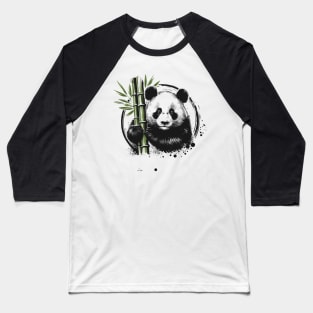 Ink Panda Illustration Baseball T-Shirt